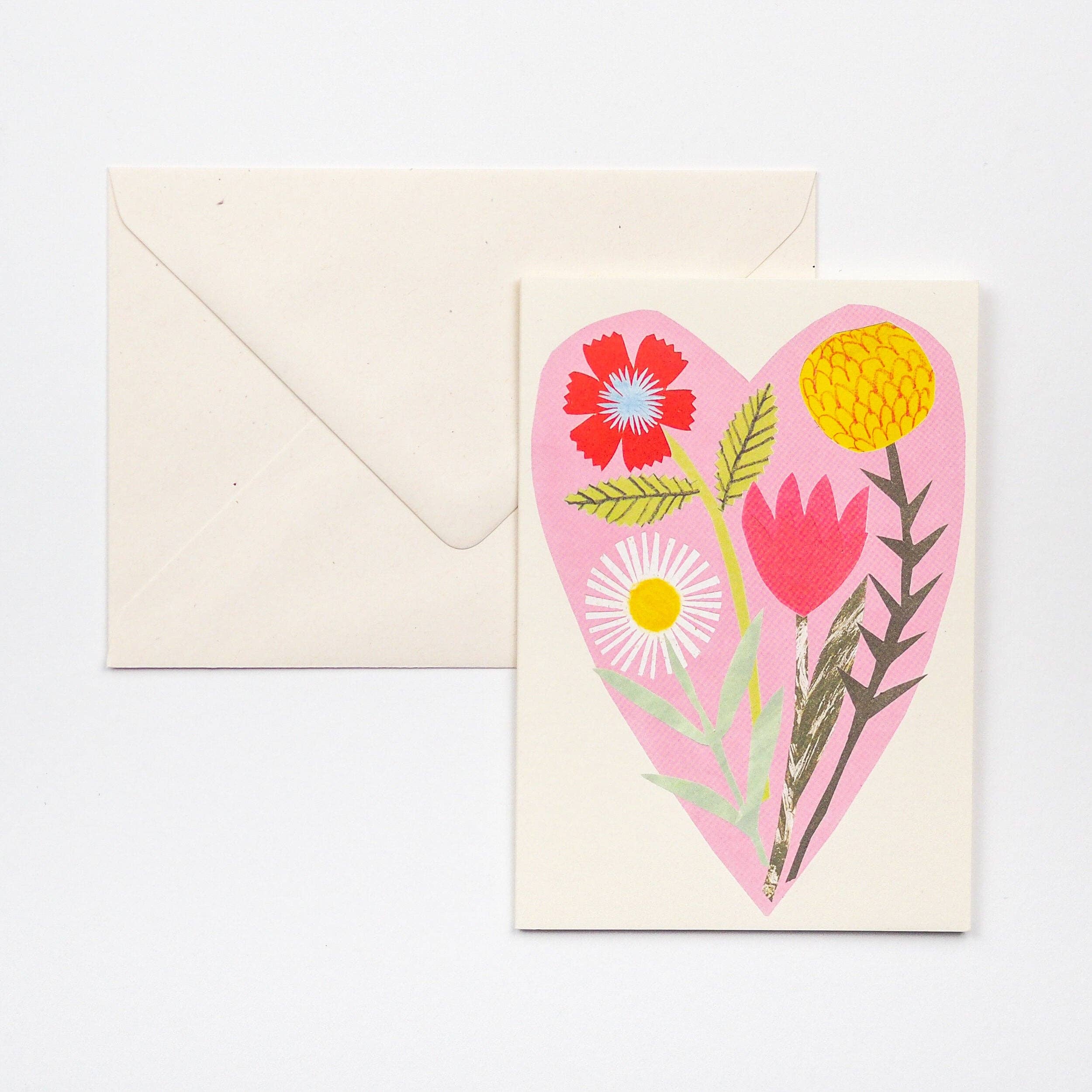 Floral Heart Card Card