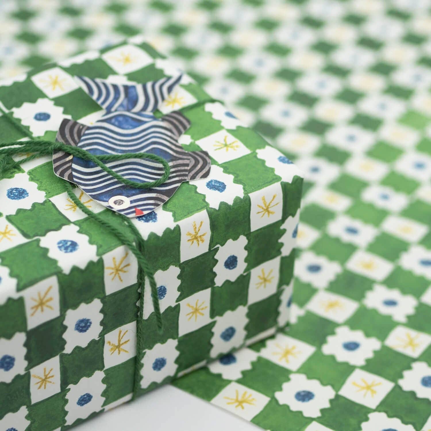 Green Chequerboard Gift Wrap