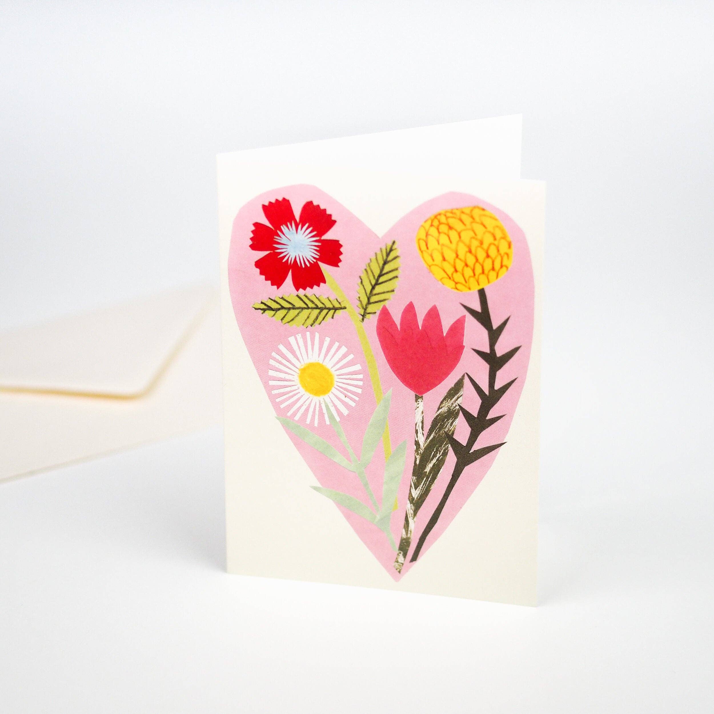 Floral Heart Card Card