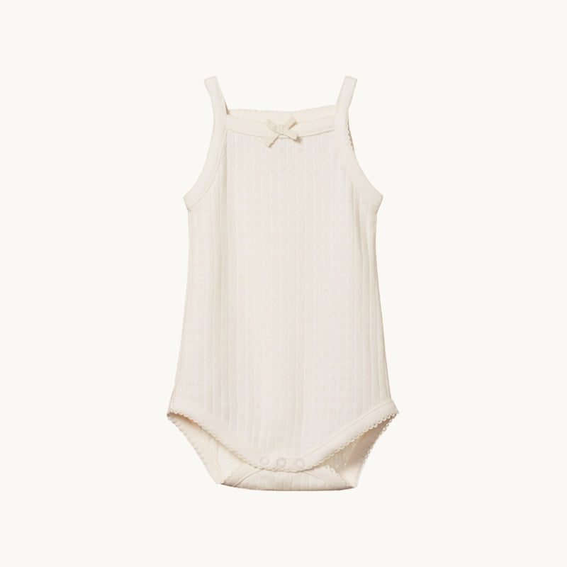 Pointelle Camisole Bodysuit Natural