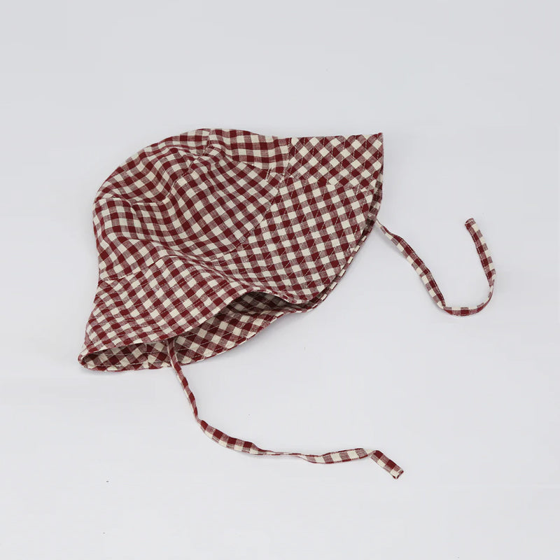 Baby Sun Hat Mulberry Gingham