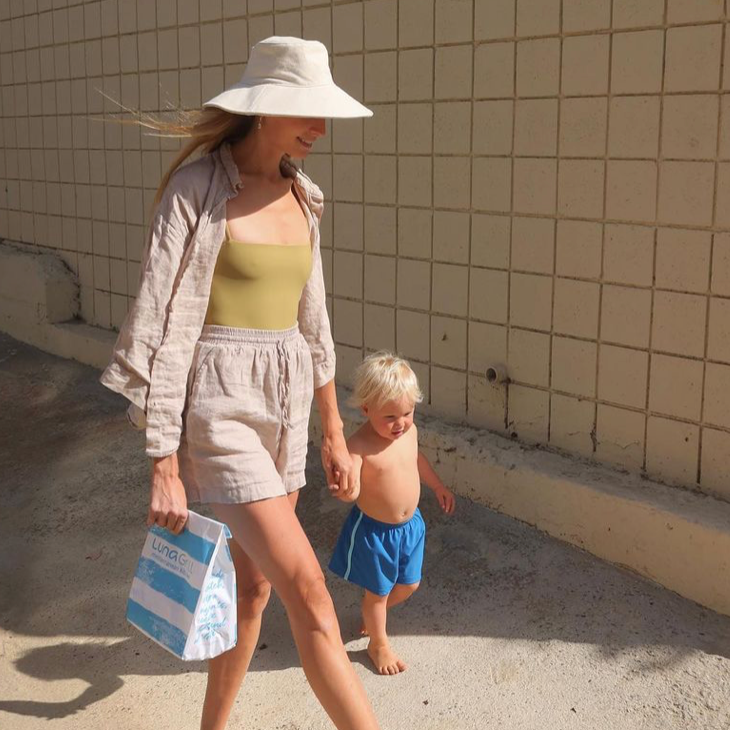 Retro Swim Pants Blue