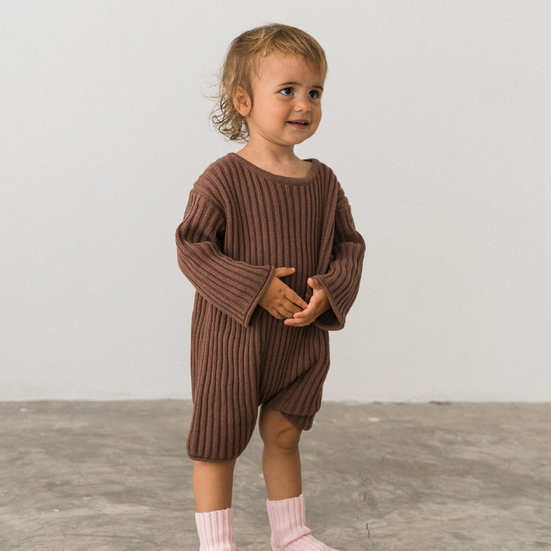 Essential Knit Romper Cocoa