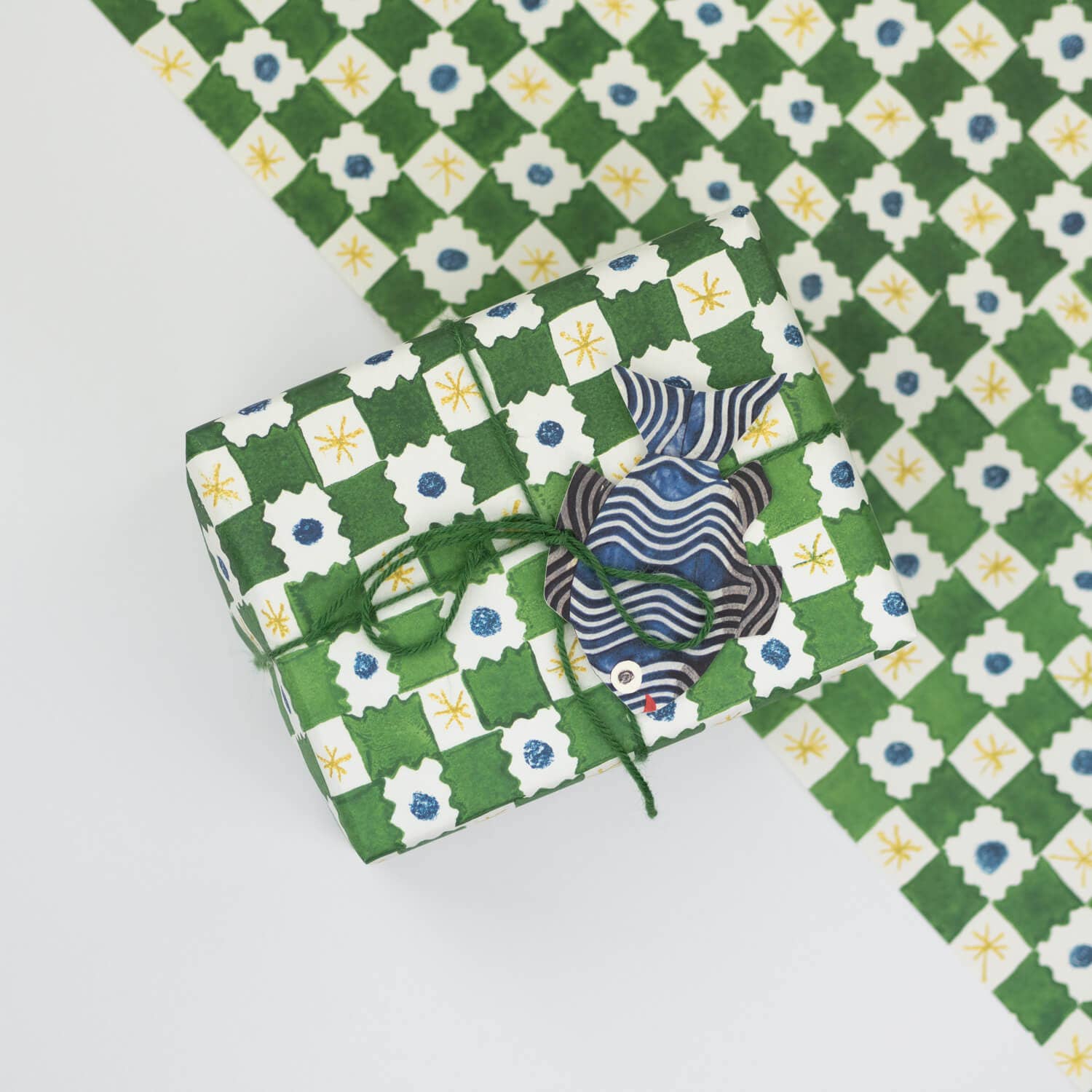 Green Chequerboard Gift Wrap