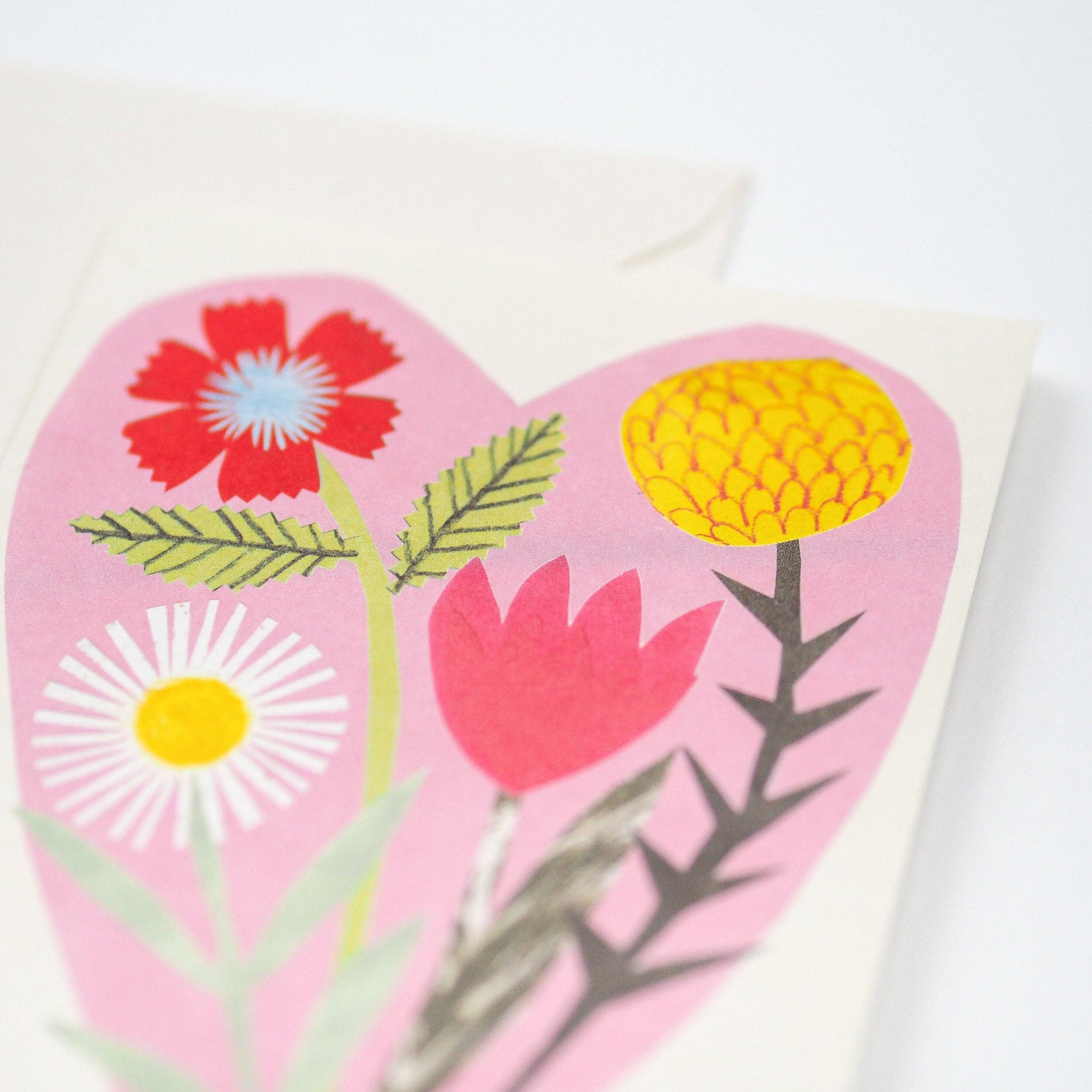 Floral Heart Card Card