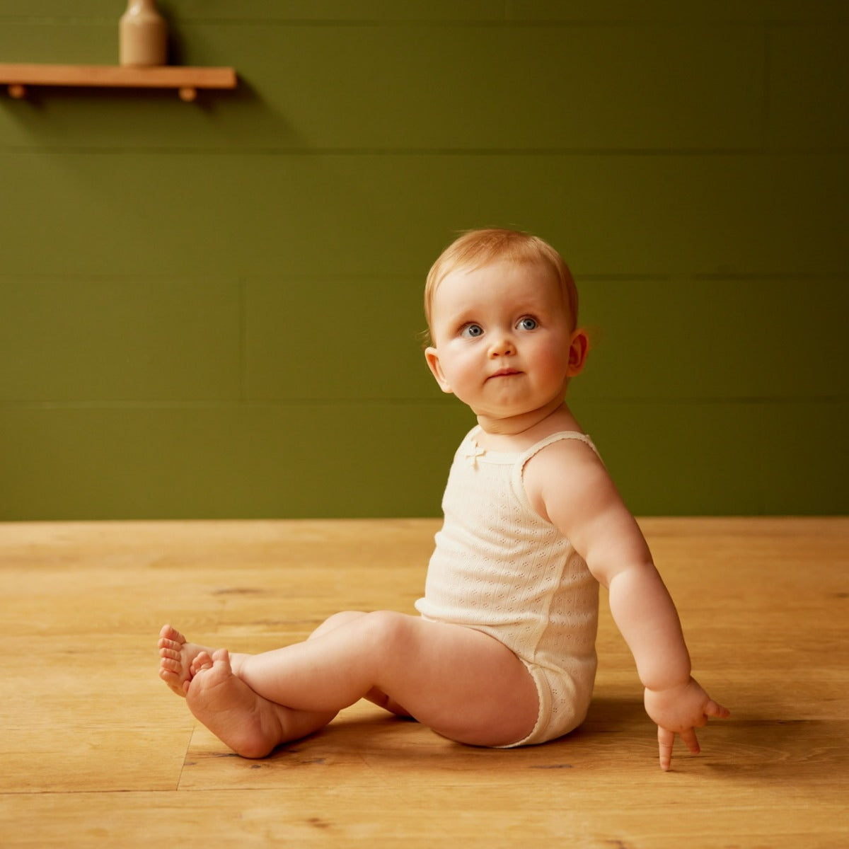 Pointelle Camisole Bodysuit Natural