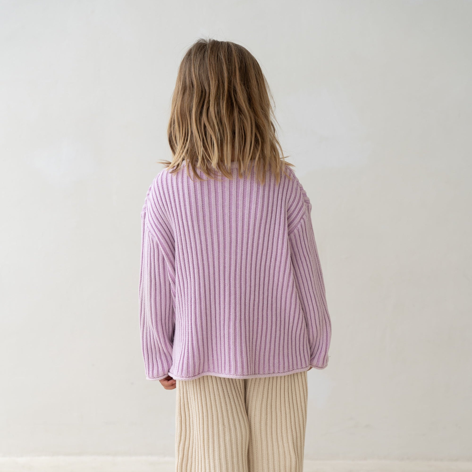Essential Knit Jumper Mauve Stripe