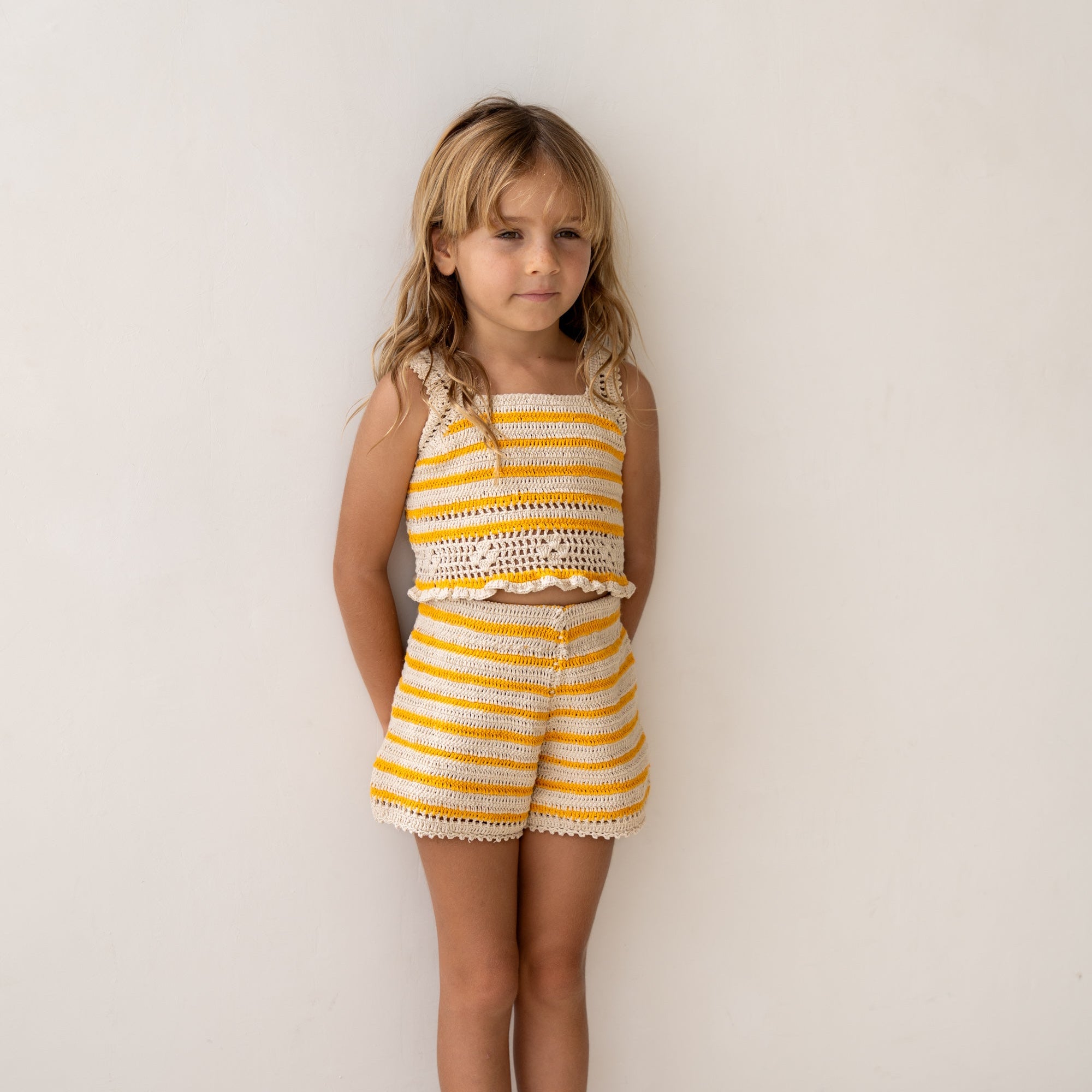 Crochet Shorts Mango Stripe