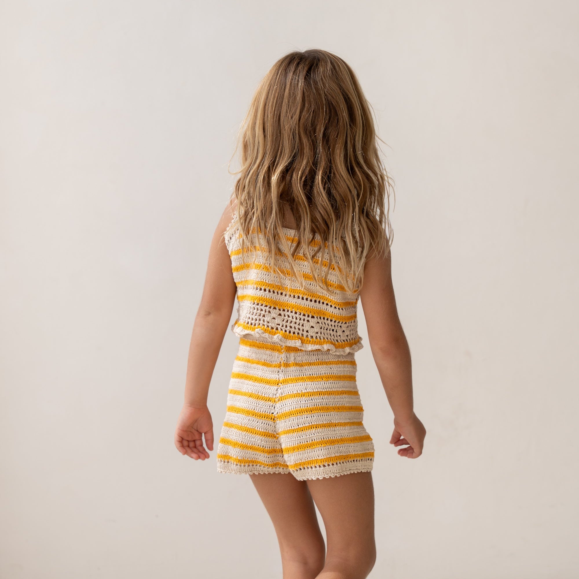 Crochet Shorts Mango Stripe