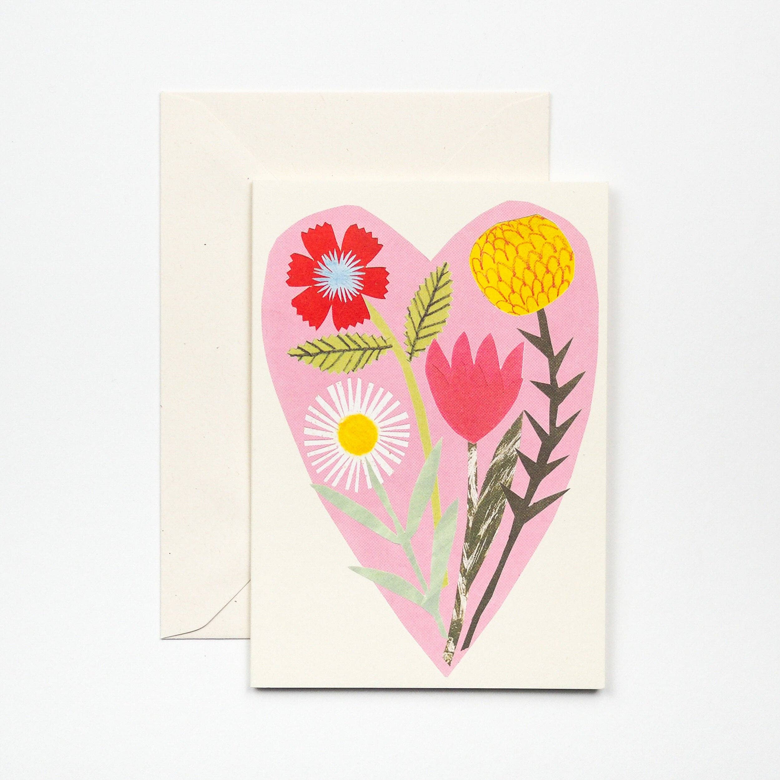 Floral Heart Card Card
