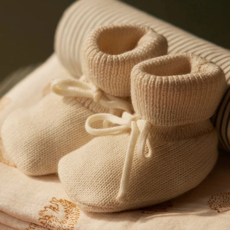 Merino Knit Drawstring Booties