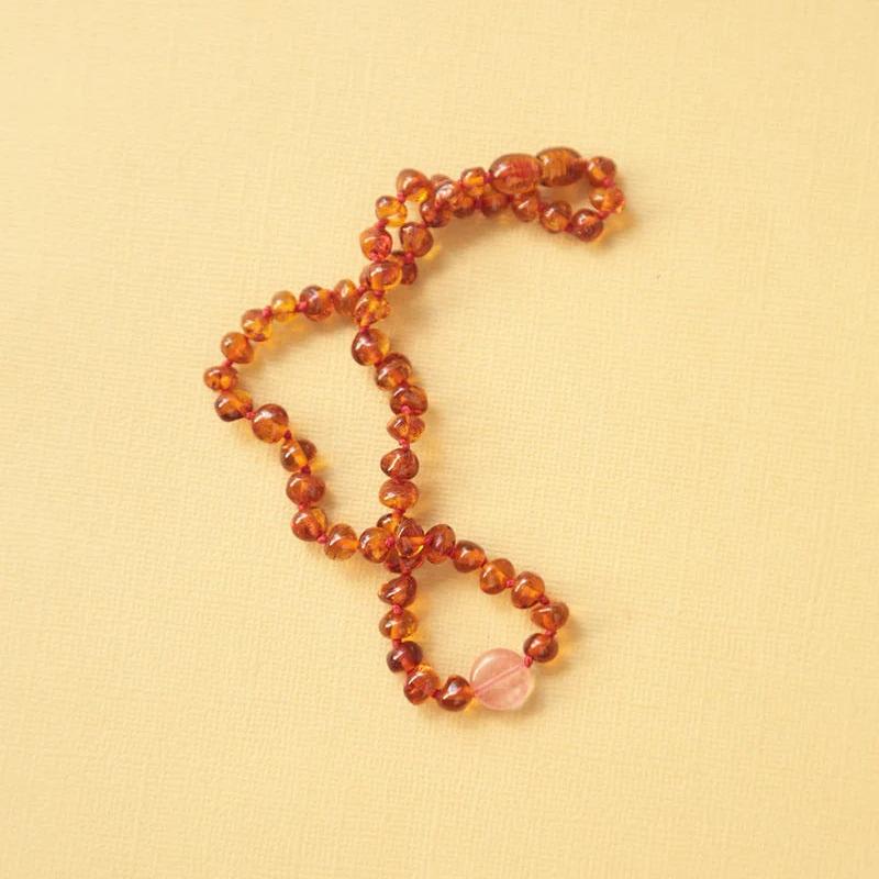 Cherry Quartz and Amber Necklace