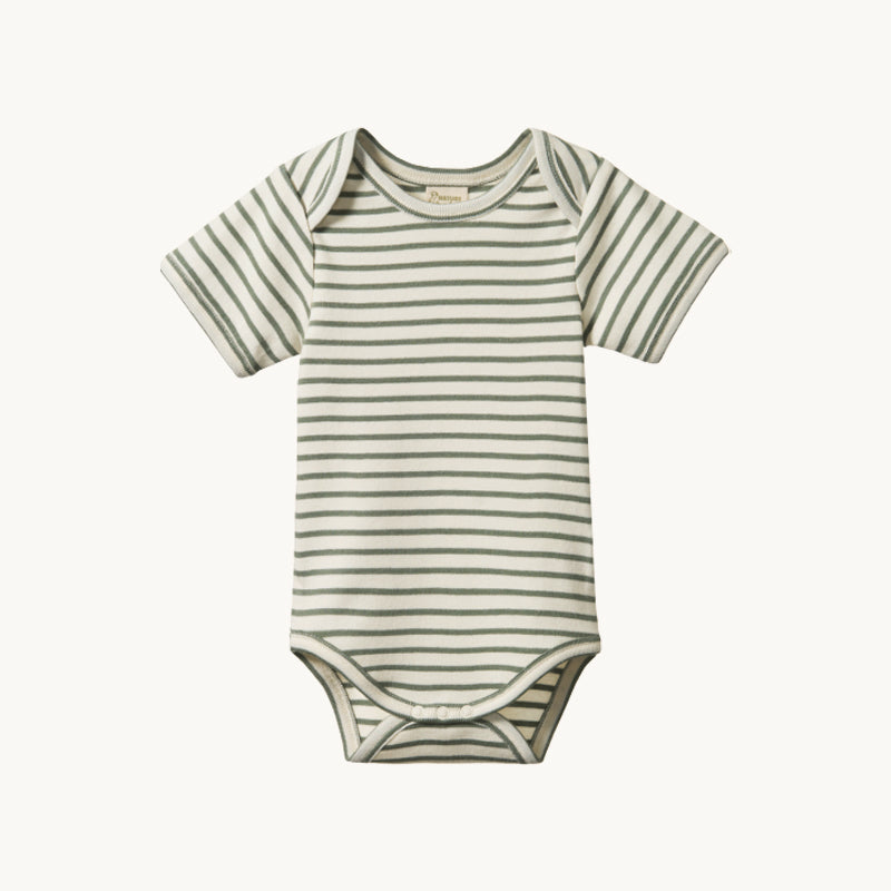 Short Sleeve Bodysuit Nettle Stripe