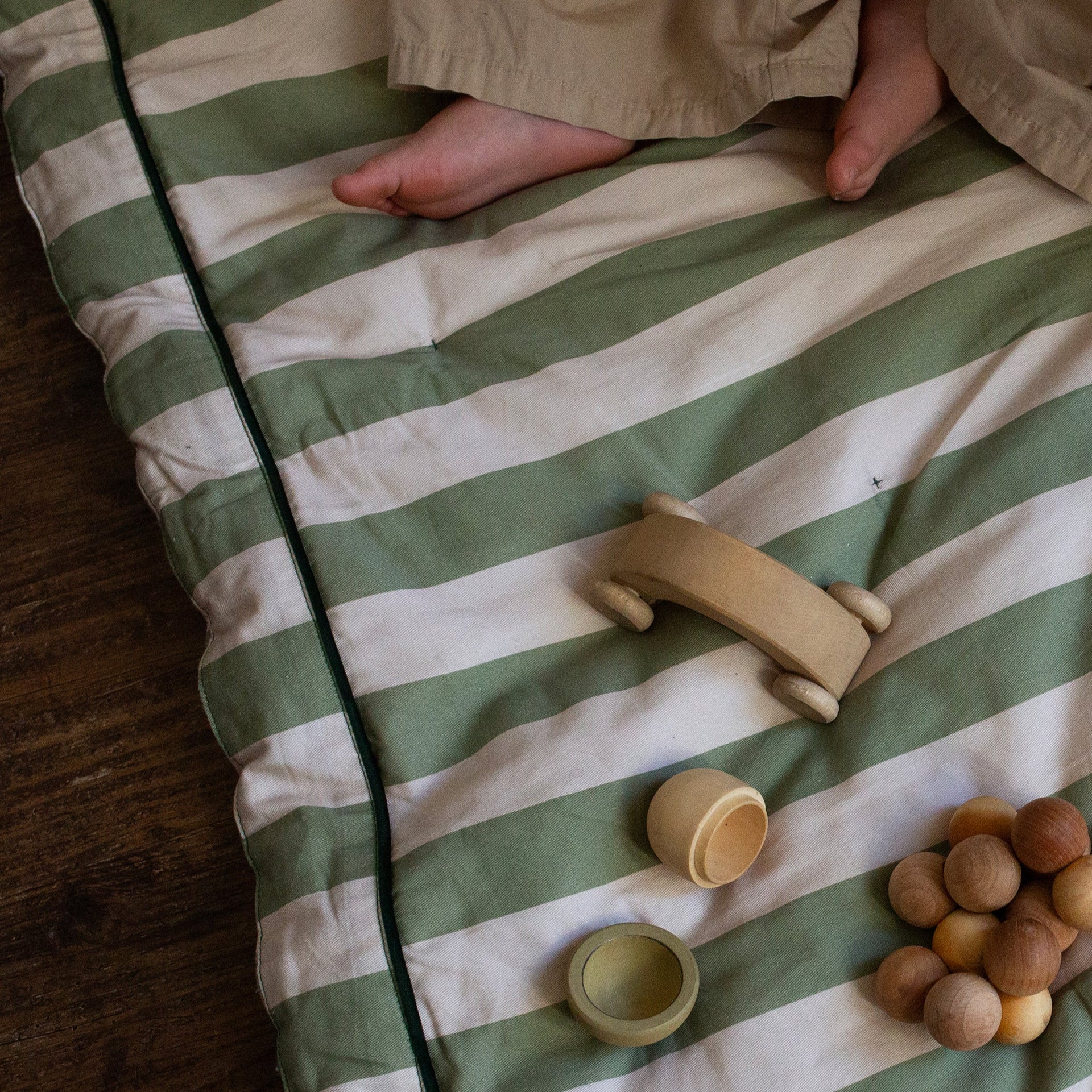 Striped Play Mat Green