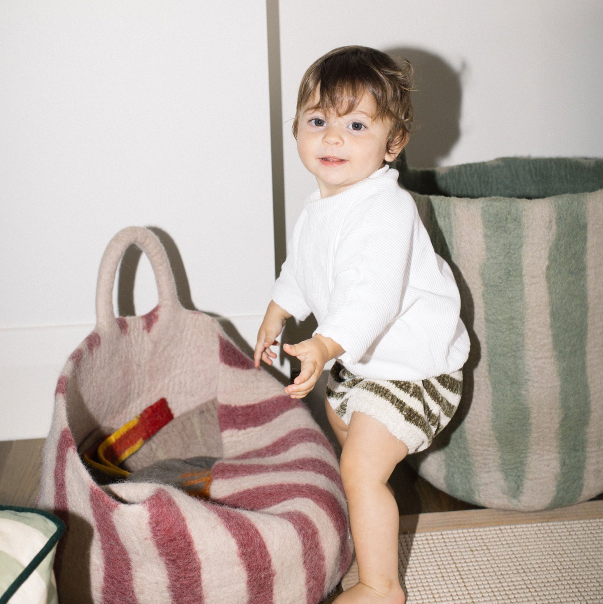 Toy Basket Medium Stripe